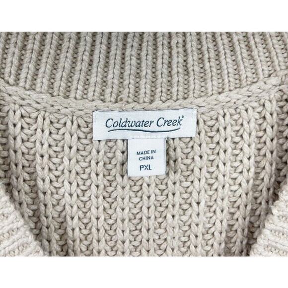 Coldwater Creek Beige Tan Cable Knit Sweater Vest Womens XL Petite - Picture 2 of 6